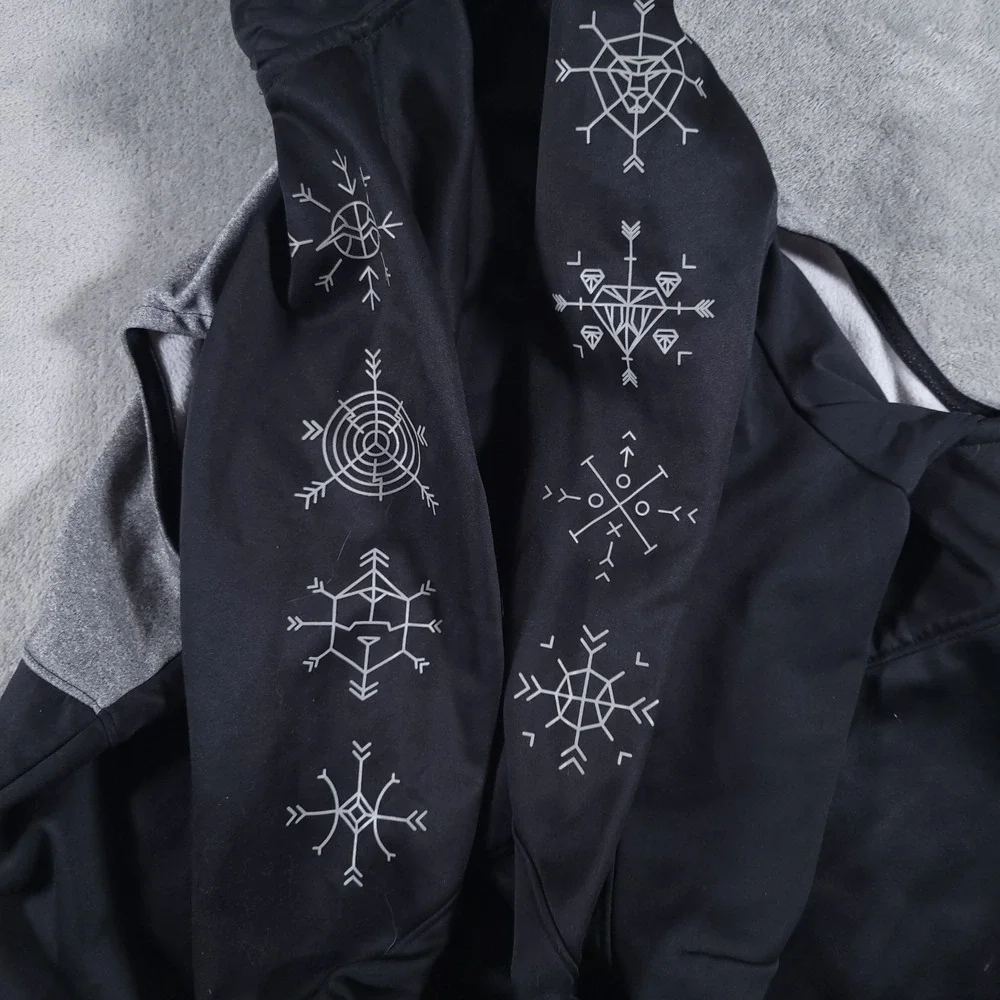 Nike Jacket Adult Large Black Gray Zip Therma-Fit Hooded Snowflake 744389-010